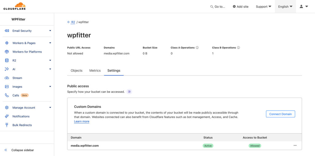 Add custom domain to a Cloudflare R2 bukcet