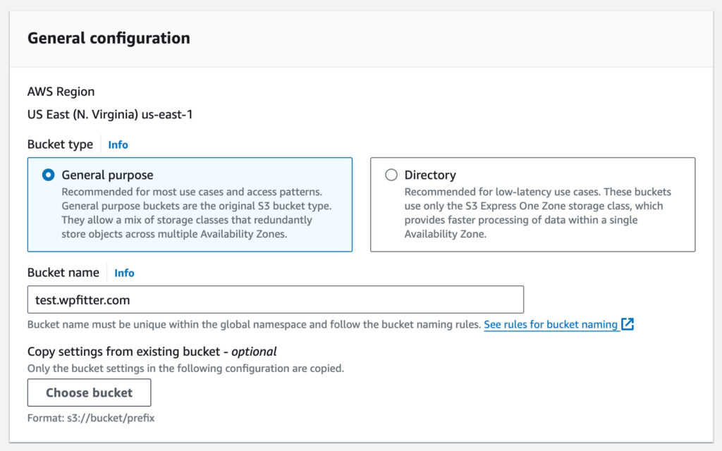 AWS S3 Bucket - General Configuration